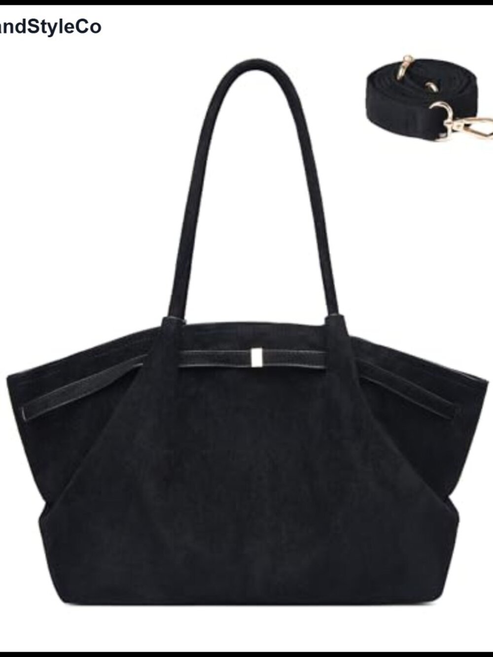 Faux Suede Tote Bag for Women Structured Shoulder Crossbody Handbag